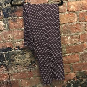 NWOT Theory Mitrana silk pants, navy and burgundy